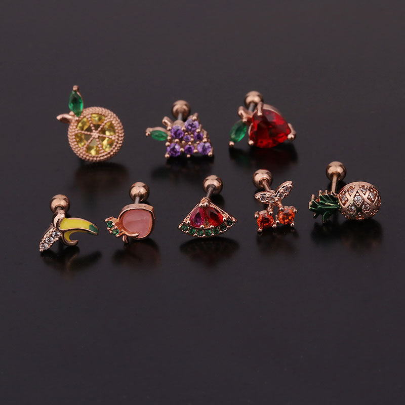 20G Cartilage Tiny Stud Earring, Fruit Stud Earrings | HSPJ253