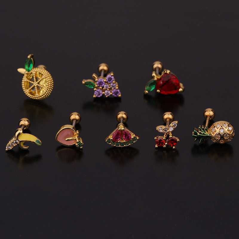 20G Cartilage Tiny Stud Earring, Fruit Stud Earrings | HSPJ253