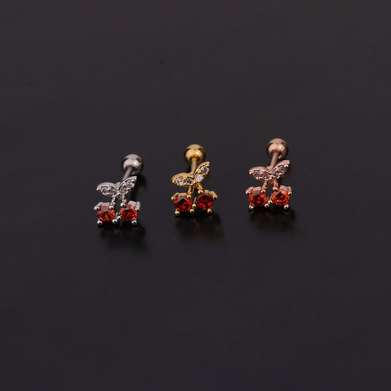 20G Cartilage Tiny Stud Earring, Fruit Stud Earrings | HSPJ253