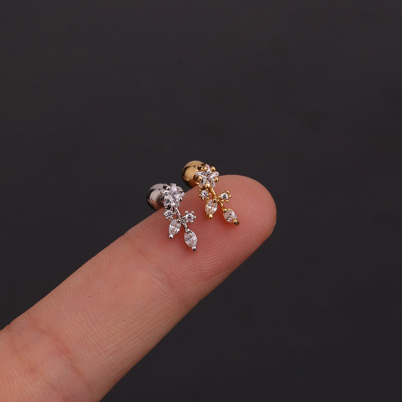 16G Leaf Curved Conch Earrings