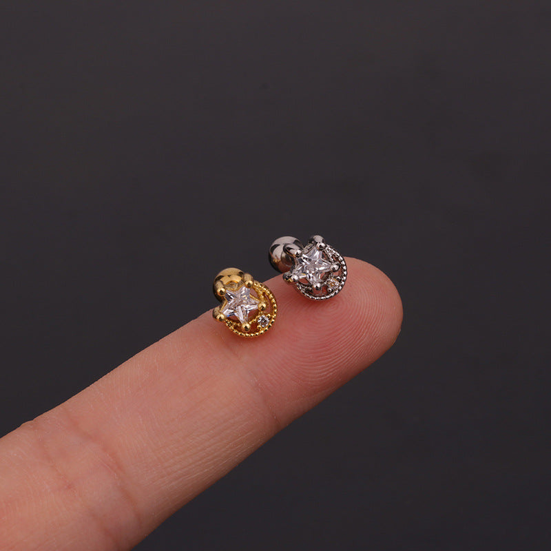 16G Cartilage Tiny Stud Earring, Flower Stud Earrings