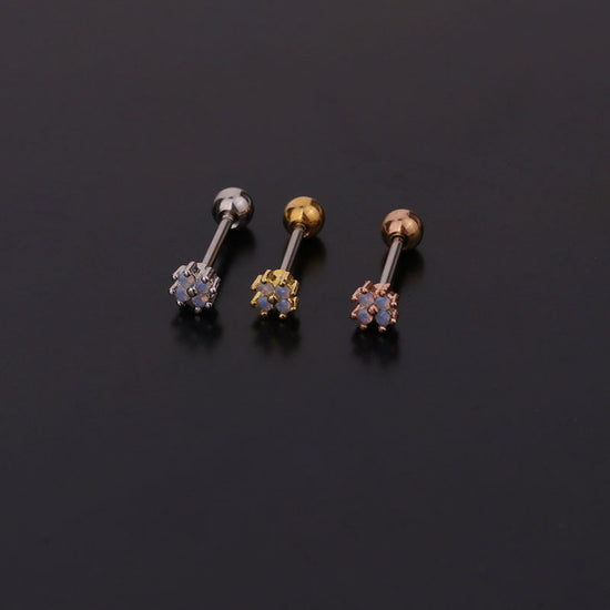 20G Purple CZ Cartilage Conch Piercing
