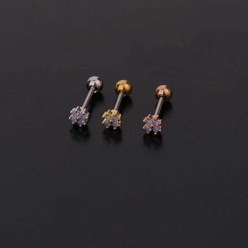 20G Purple CZ Cartilage Conch Piercing