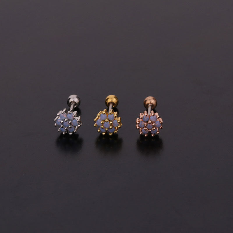 20G Purple CZ Cartilage Conch Piercing