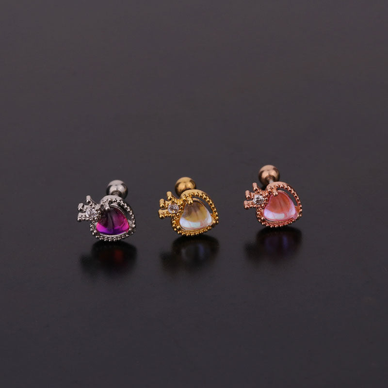 20G Purple CZ Cartilage Conch Piercing