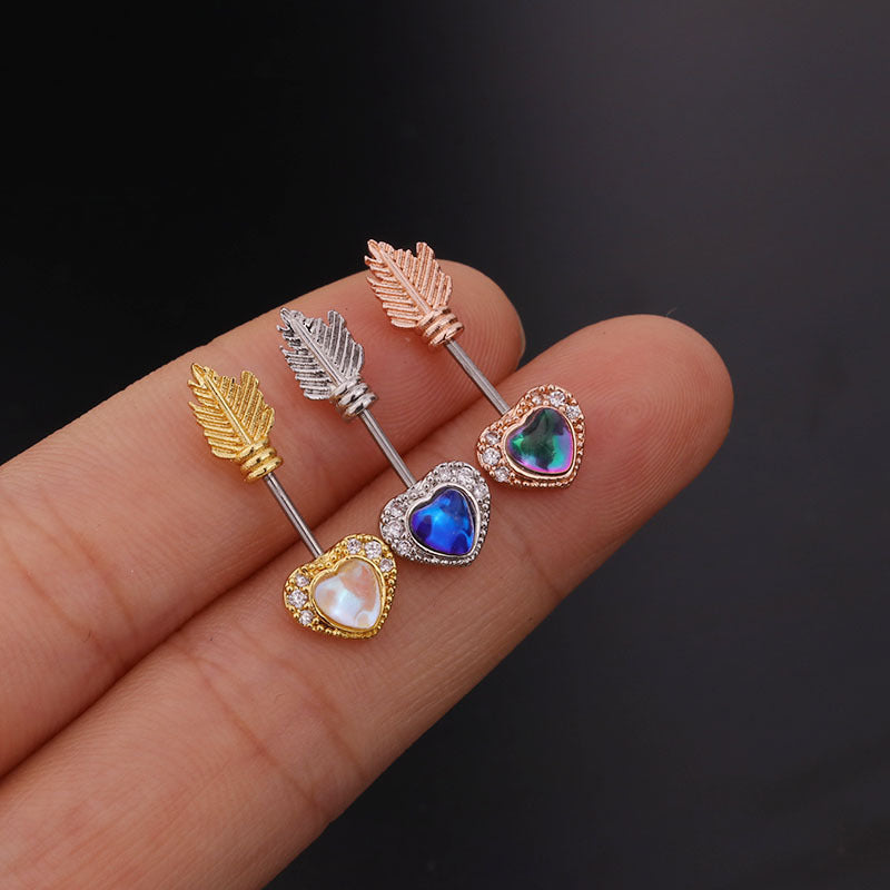 Rose Gold AB Zircon Daith Helix Piercing Stud