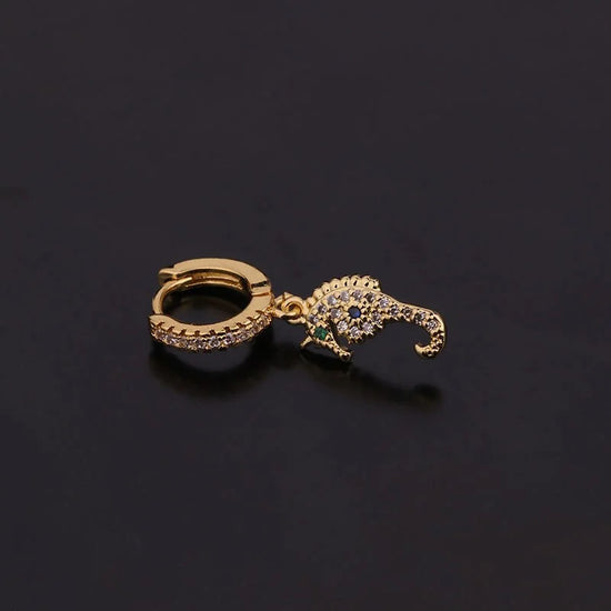 18K Gold SeahorseHuggies Earring Hoop