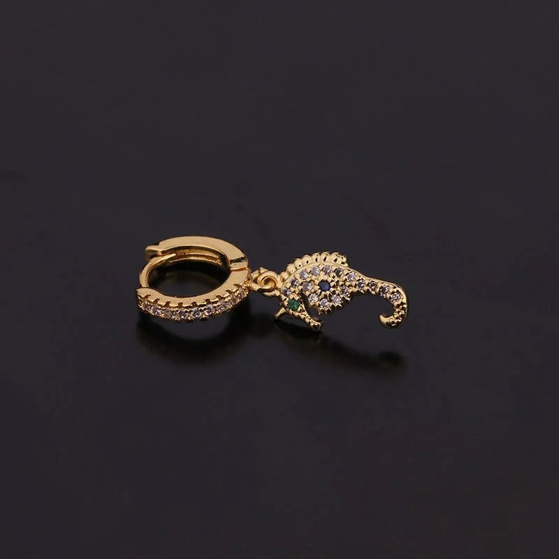 18K Gold SeahorseHuggies Earring Hoop