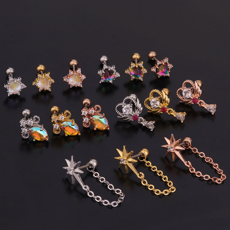 20G Celestial Two Hole Upper Lobe Piercings | HSPJ268