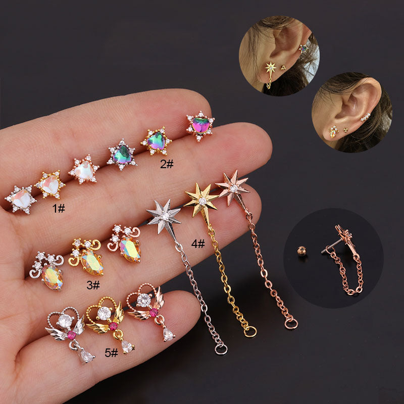20G Celestial Two Hole Upper Lobe Piercings | HSPJ268