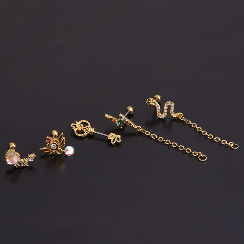 20G Thunder Bolt Dangle Conch Piercing