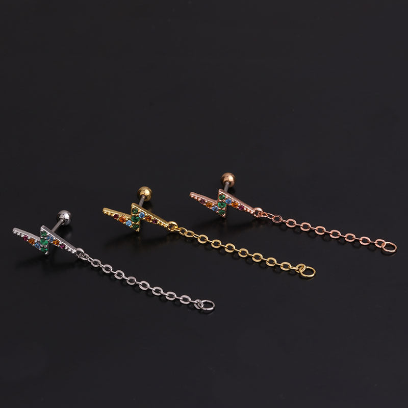 20G Thunder Bolt Dangle Conch Piercing