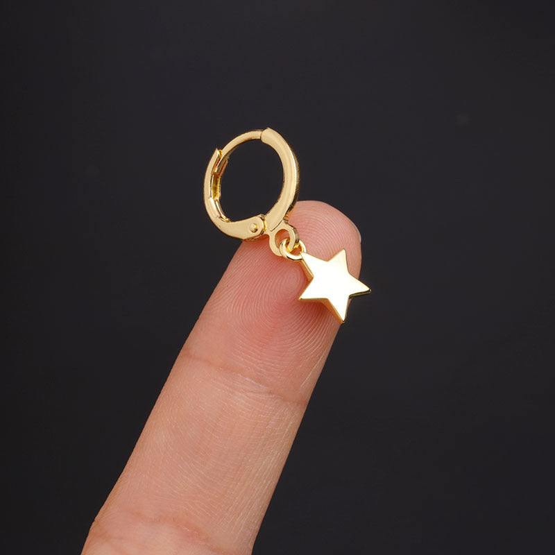 18K Gold Cartilage Star Huggies Hoop | HSPJ277