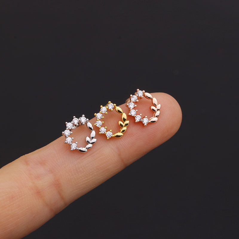 20G Pave CZ Wreath Piercing Cartilage Stud
