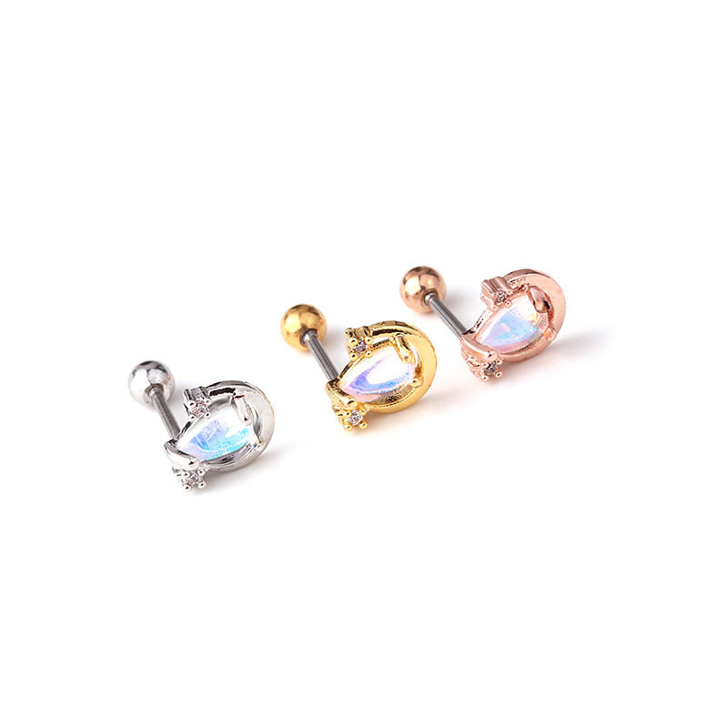 20G Moon Star Hypoallergenic Tragus Helix Studs | HSPJ284