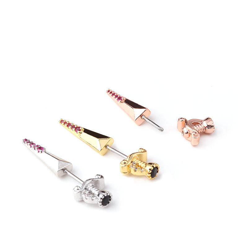 20G Moon Star Hypoallergenic Tragus Helix Studs | HSPJ284