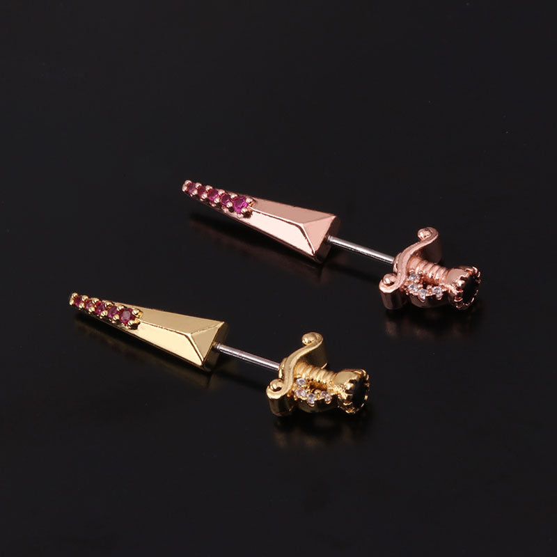 20G Moon Star Hypoallergenic Tragus Helix Studs | HSPJ284