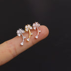 20G Cartilage Tiny Stud Earring Moon Earrings Flower Earrings | HSPJ285