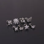 16G Butterfly Flat Back Conch Helix Ear Piercings