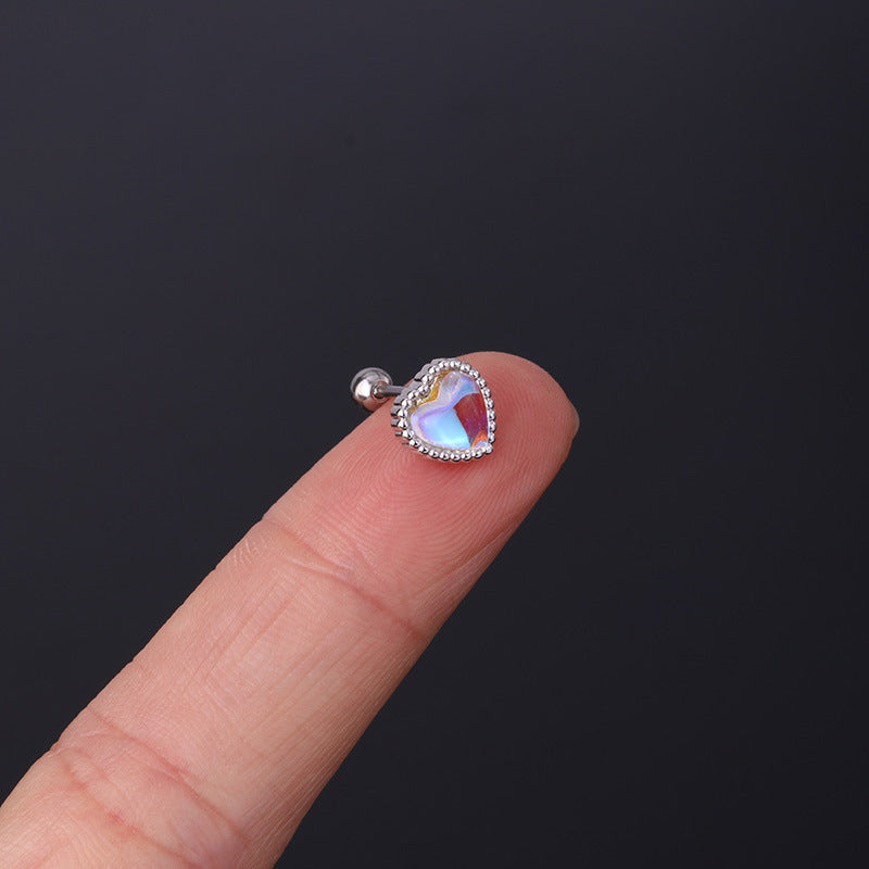 20G Cartilage Tiny Stud Heart Stud Barbell Earring | HSPJ306