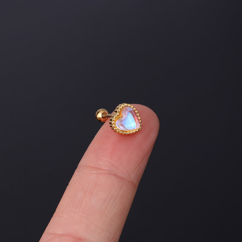 20G Cartilage Tiny Stud Heart Stud Barbell Earring | HSPJ306