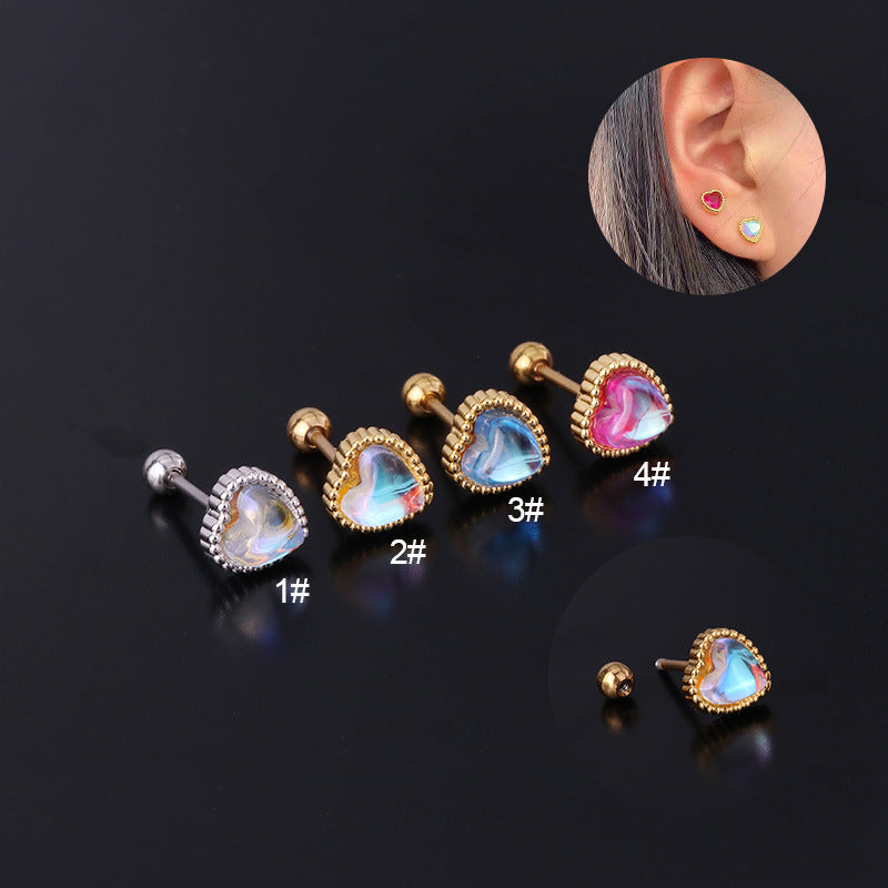 20G Cartilage Tiny Stud Heart Stud Barbell Earring | HSPJ306
