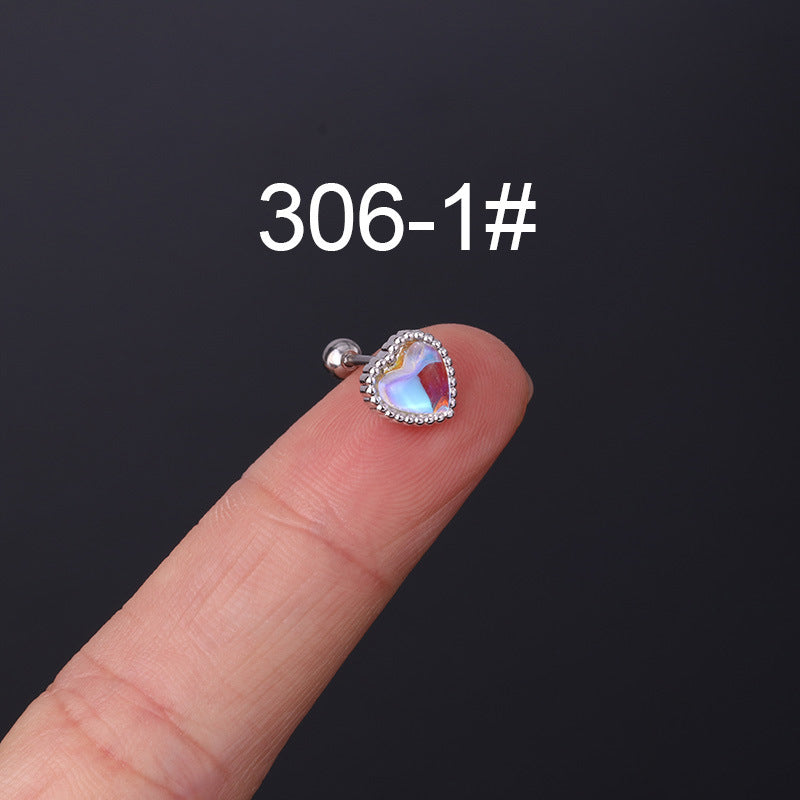 20G Cartilage Tiny Stud Heart Stud Barbell Earring | HSPJ306