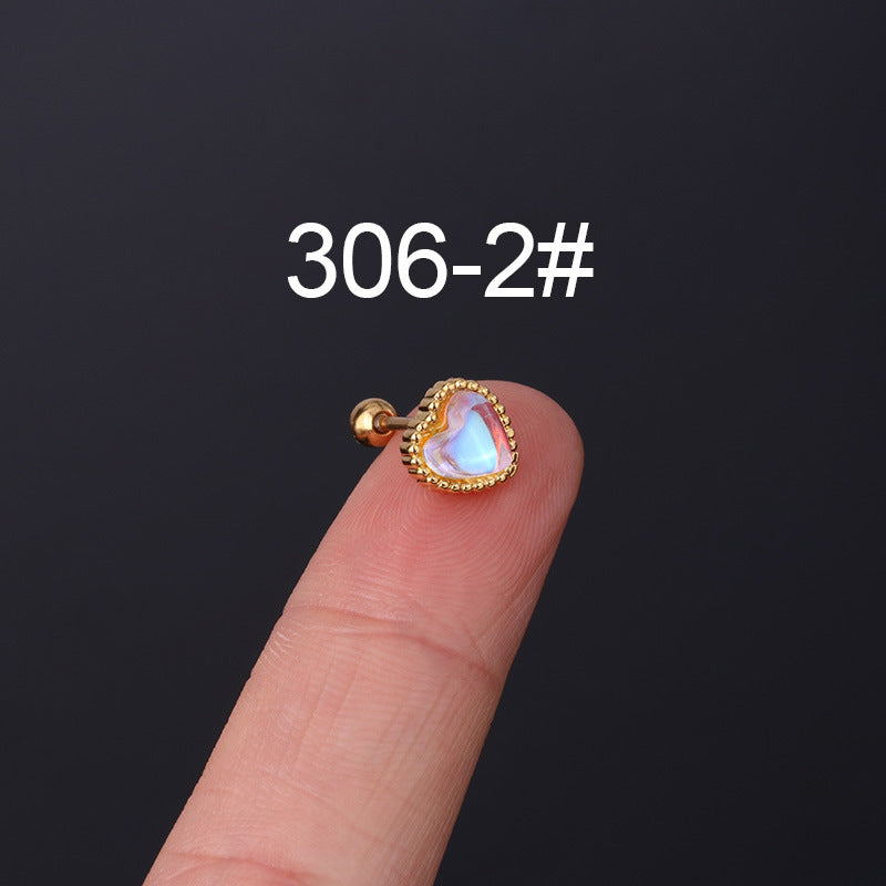 20G Cartilage Tiny Stud Heart Stud Barbell Earring | HSPJ306