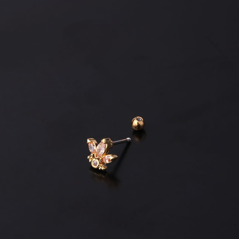 20G Cross Cartilage Two Holes Helix Stud Earrings | HSPJ317