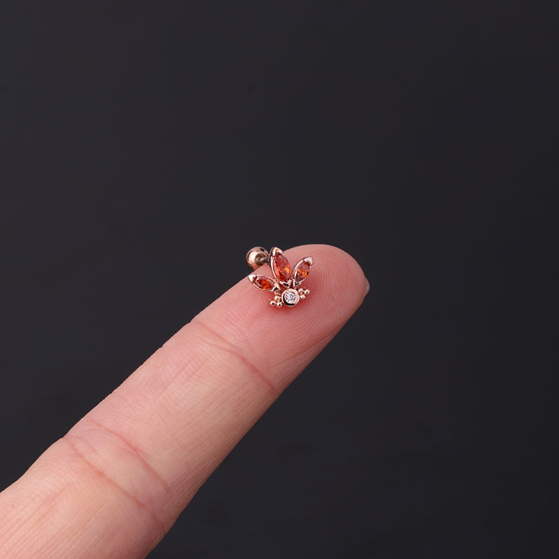 20G Cross Cartilage Two Holes Helix Stud Earrings