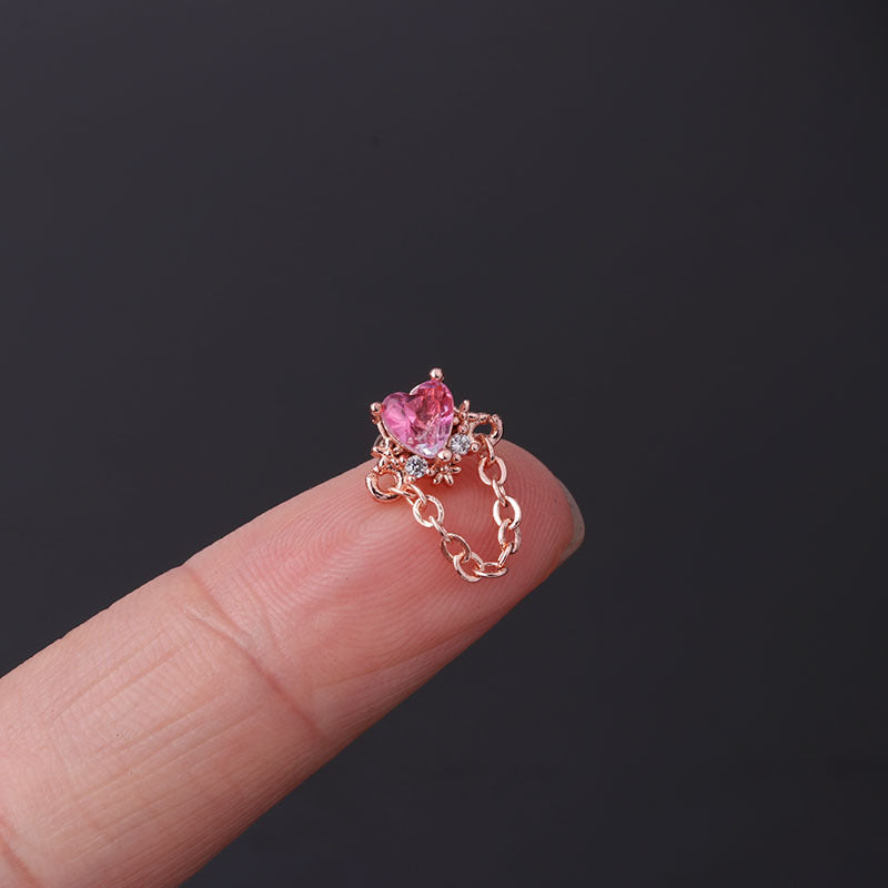 cartilage earrings, piercing jewelry, cartilage piercing, body jewelry, helix piercing, helix earrings, tragus piercing, heart earrings