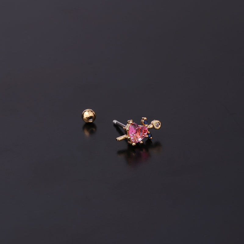 cartilage earrings, piercing jewelry, cartilage piercing, body jewelry, helix piercing, helix earrings, tragus piercing, heart earrings