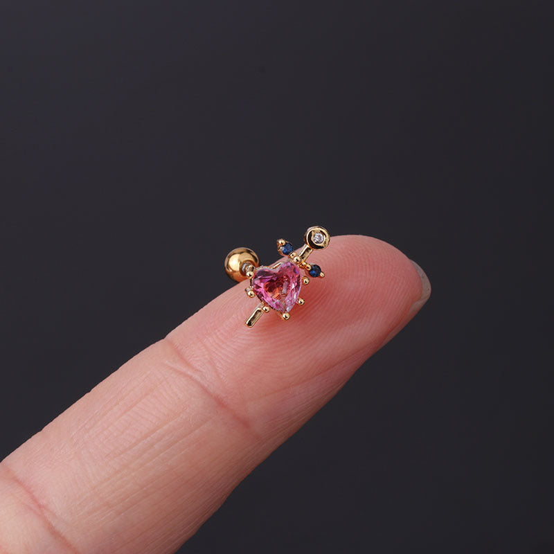 cartilage earrings, piercing jewelry, cartilage piercing, body jewelry, helix piercing, helix earrings, tragus piercing, heart earrings