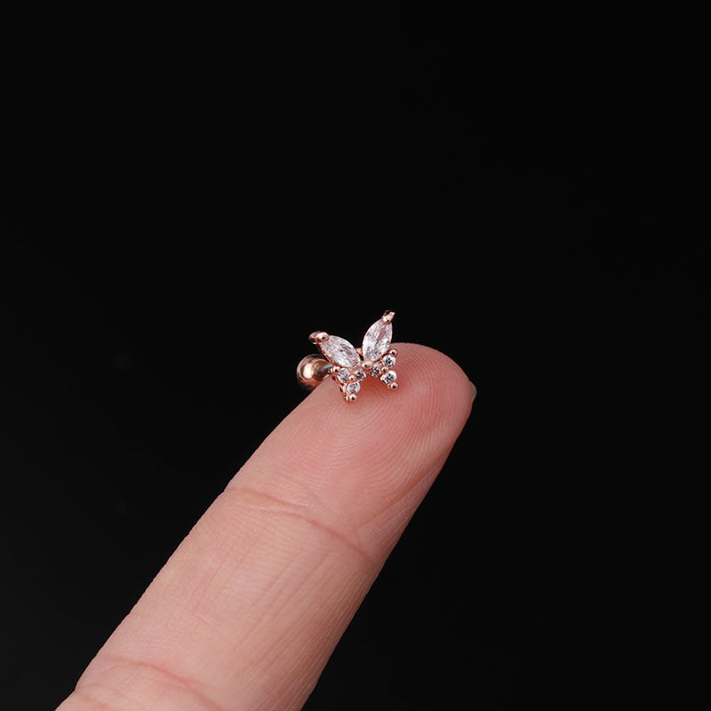 cartilage earrings, piercing jewelry, cartilage piercing, body jewelry, helix piercing, helix earrings, tragus piercing, buttefly earrings