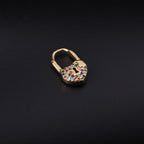 18K Gold Lock Huggies Heart Earrings | HSPJ325