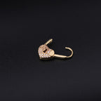 18K Gold Lock Huggies Heart Earrings | HSPJ325