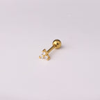 16G Cartilage Geometric Stud Upper Lobe Piercing gold
