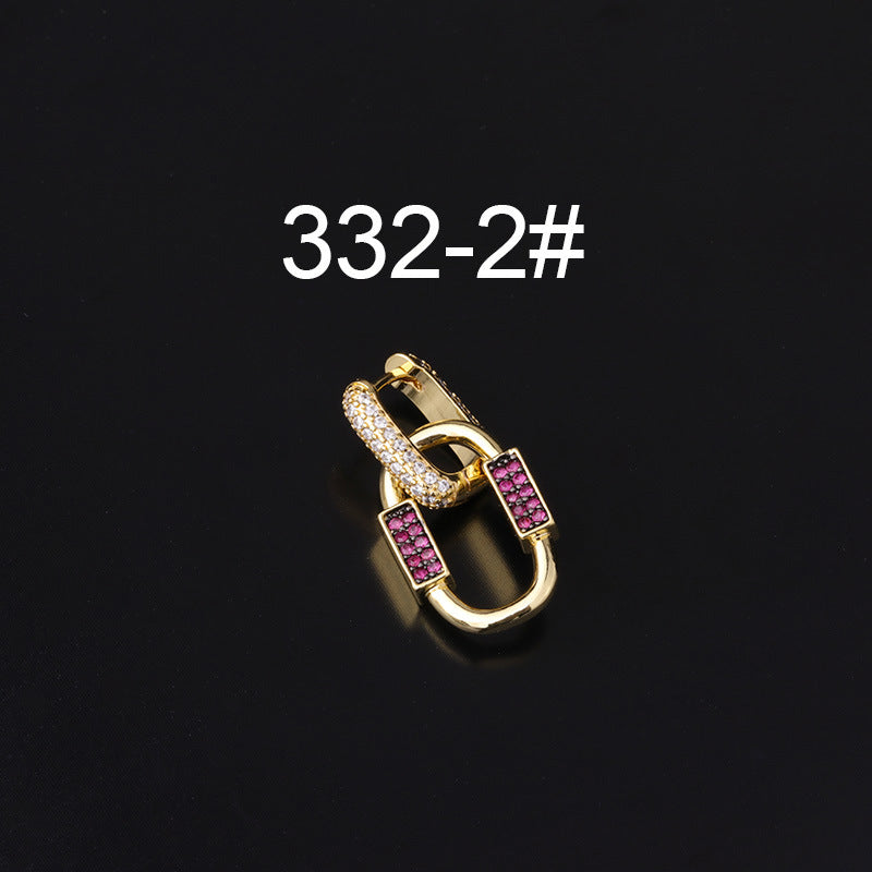 18K Gold Bohemian Chain Link Dangle Huggie Hoops | HSPJ332