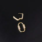 18K Gold Bohemian Chain Link Dangle Huggie Hoops | HSPJ332