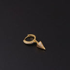 18K Gold Evil Eye Dangle Cartilage Hoop Clip on Earrings | HSPJ344