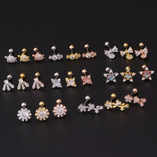 20G Cartilage Tiny Stud Earring Flower Earrings | HSPJ347