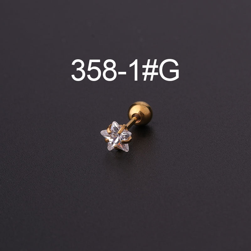 4mm 5mm Simple Geometric Cartilage Conch Stud