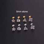 4mm 5mm Simple Geometric Cartilage Conch Stud