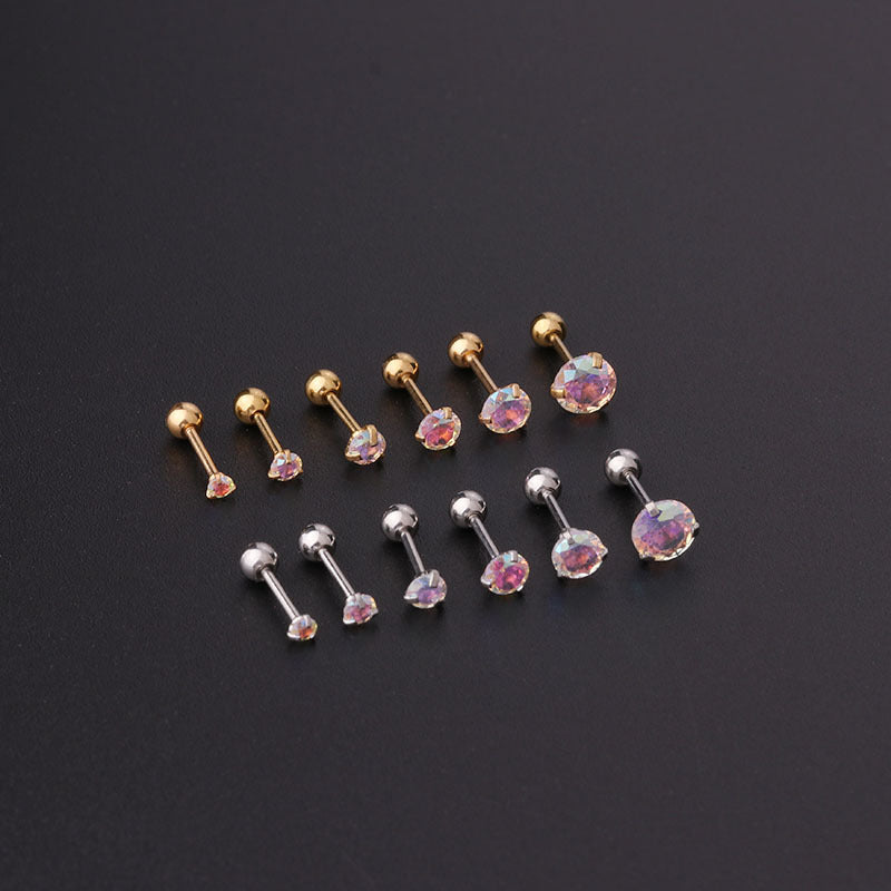 2mm 4mm 5m Cartilage Simple Studs Sleeper Earrings 