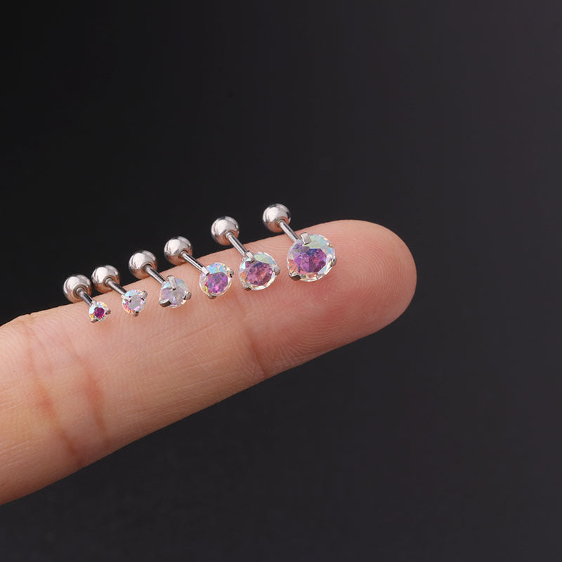 2mm 4mm 5m Cartilage Simple Studs Sleeper Earrings 