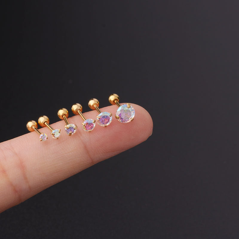 2mm 4mm 5m Cartilage Simple Studs Sleeper Earrings 