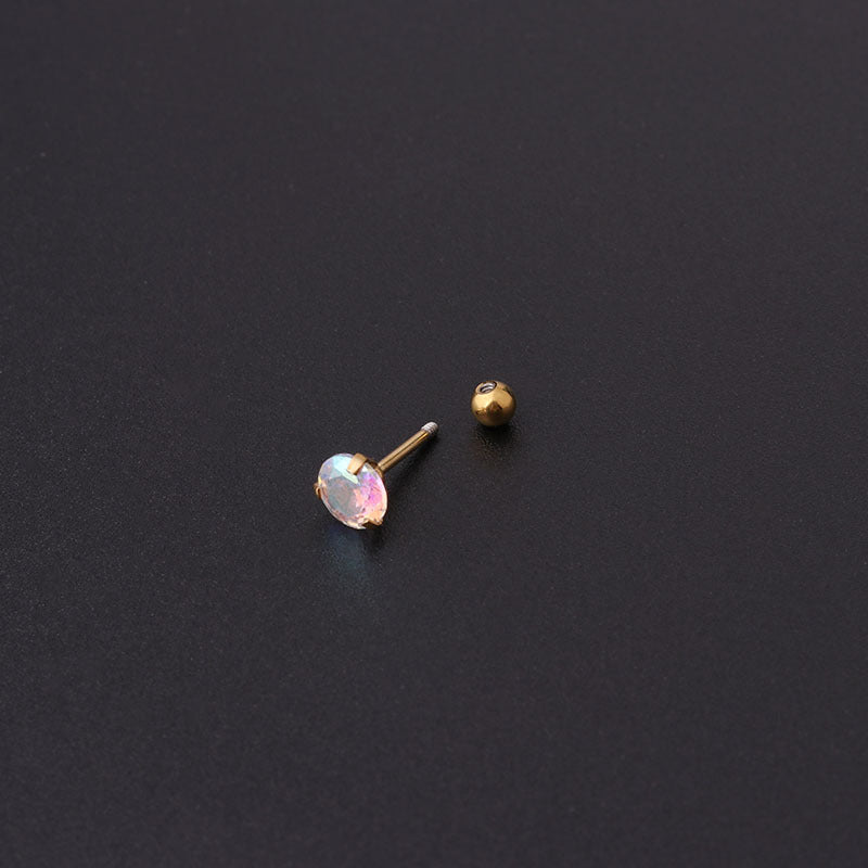 2mm 4mm 5m Cartilage Simple Studs Sleeper Earrings 