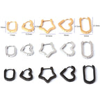20G Minimalist Geometry Heart Hoop Earrings