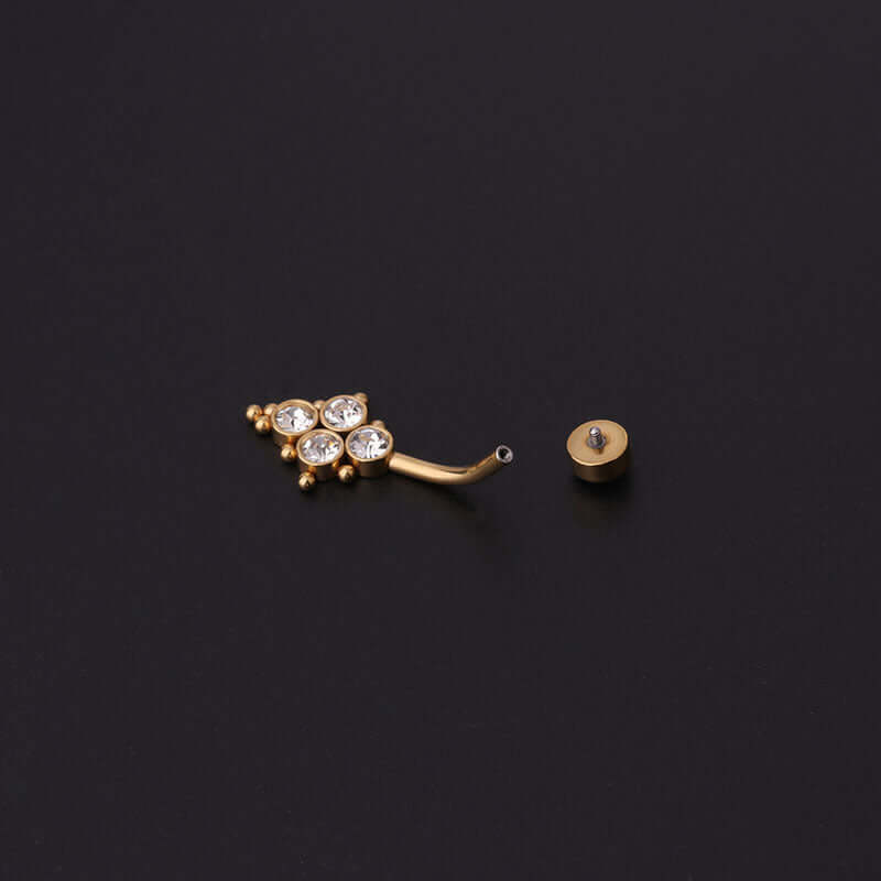 14G Surgical Steel Belly Ring, Belly Button Piercing,Dainty Navel Ring | HSPJ369