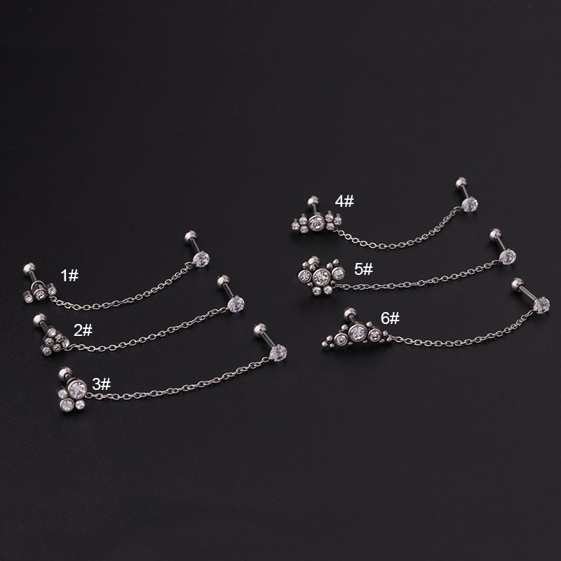 16G Geometry Dangle Cartilage Chain Earring